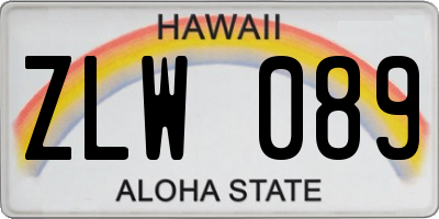 HI license plate ZLW089