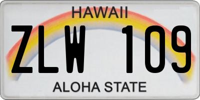 HI license plate ZLW109