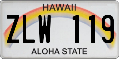 HI license plate ZLW119