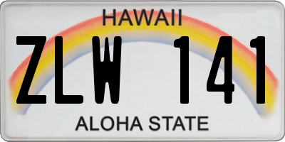 HI license plate ZLW141
