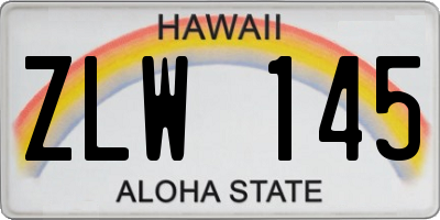 HI license plate ZLW145