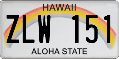 HI license plate ZLW151