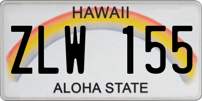 HI license plate ZLW155
