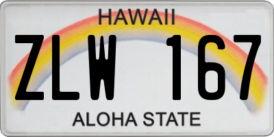 HI license plate ZLW167