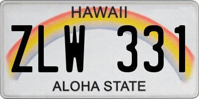 HI license plate ZLW331
