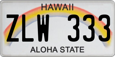 HI license plate ZLW333