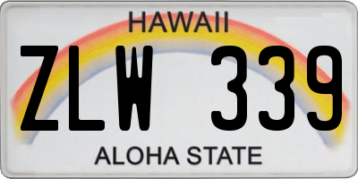HI license plate ZLW339