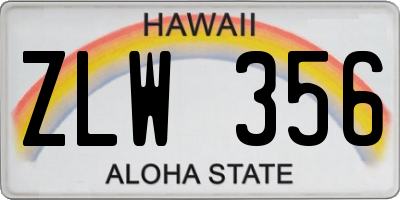 HI license plate ZLW356