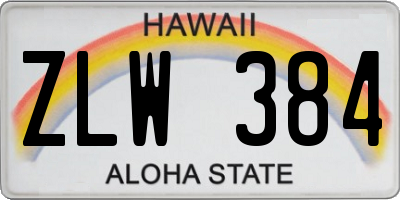 HI license plate ZLW384