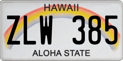 HI license plate ZLW385