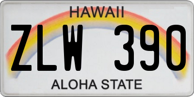 HI license plate ZLW390
