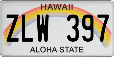 HI license plate ZLW397