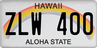 HI license plate ZLW400