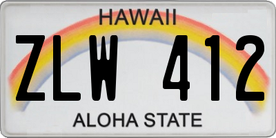 HI license plate ZLW412
