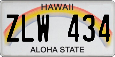 HI license plate ZLW434