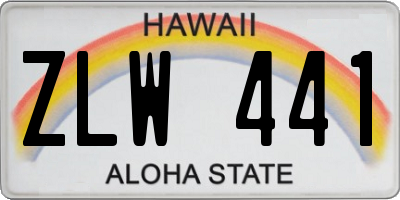 HI license plate ZLW441