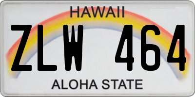 HI license plate ZLW464