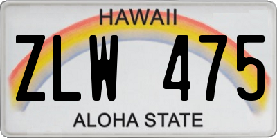 HI license plate ZLW475
