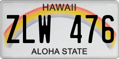 HI license plate ZLW476