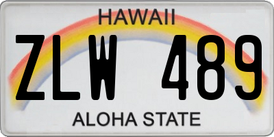 HI license plate ZLW489