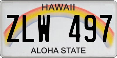HI license plate ZLW497