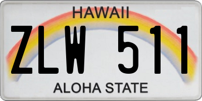 HI license plate ZLW511