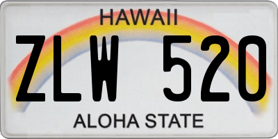 HI license plate ZLW520