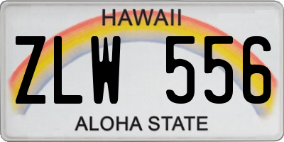HI license plate ZLW556