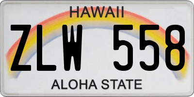 HI license plate ZLW558