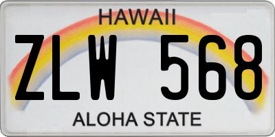 HI license plate ZLW568