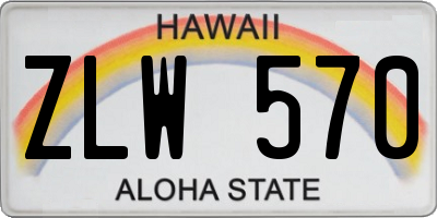 HI license plate ZLW570
