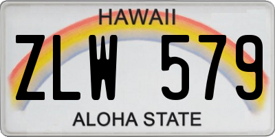 HI license plate ZLW579