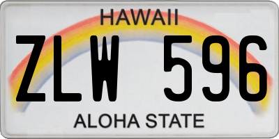 HI license plate ZLW596