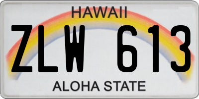 HI license plate ZLW613