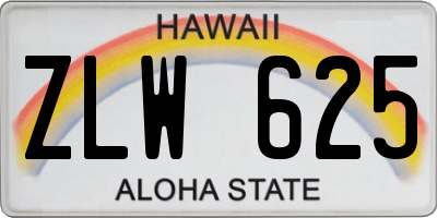 HI license plate ZLW625