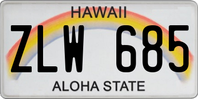 HI license plate ZLW685