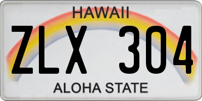 HI license plate ZLX304
