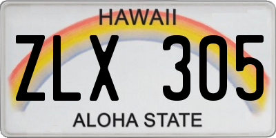 HI license plate ZLX305