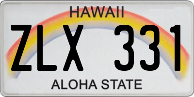 HI license plate ZLX331