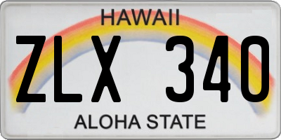 HI license plate ZLX340
