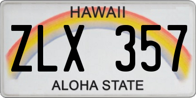 HI license plate ZLX357