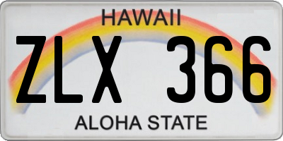 HI license plate ZLX366