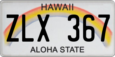 HI license plate ZLX367