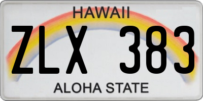 HI license plate ZLX383