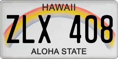 HI license plate ZLX408