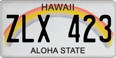 HI license plate ZLX423
