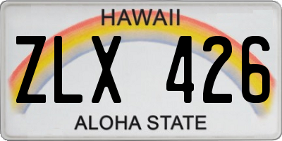 HI license plate ZLX426