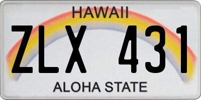HI license plate ZLX431