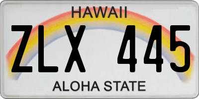 HI license plate ZLX445