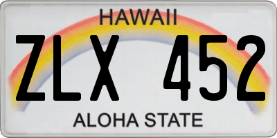 HI license plate ZLX452